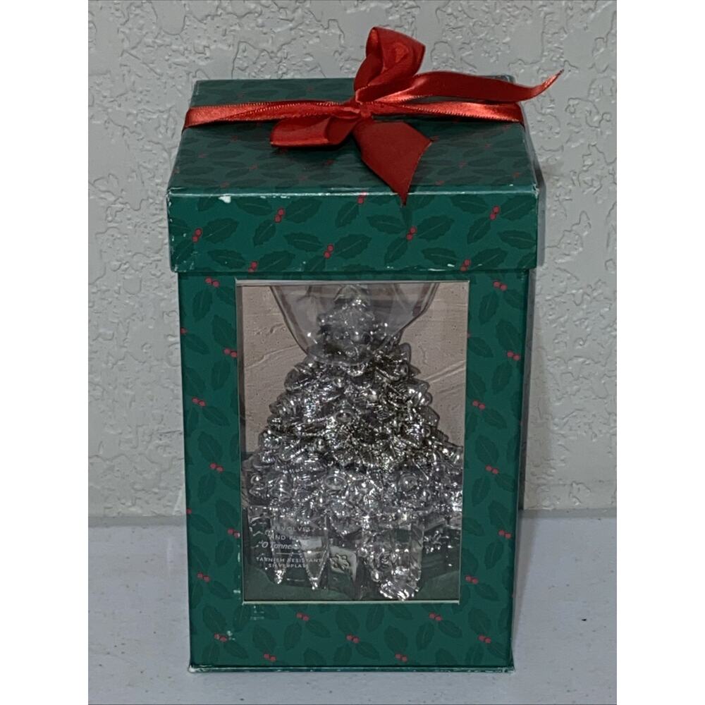 VTG Reed & Barton Christmas Tree Musical Revolving O Tannenbaum Silverplate NEW